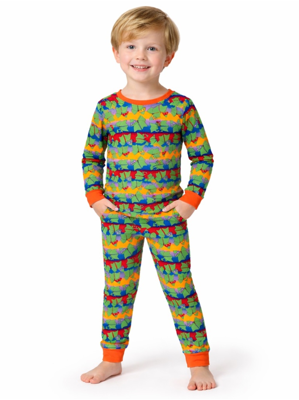 Boutique‎ Bamboo Ninja Turtles Pajama Set Boys 4-5Y 2PC NWOT
